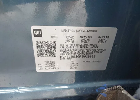 2024 Buick Envista Sport Touring Fwd из США, поврежденный, VIN KL47LBE20RB029165